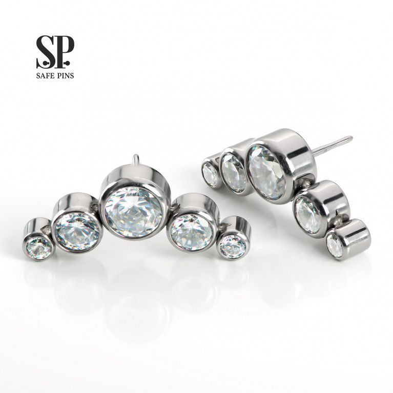 Threadless Cluster with Clear CZ