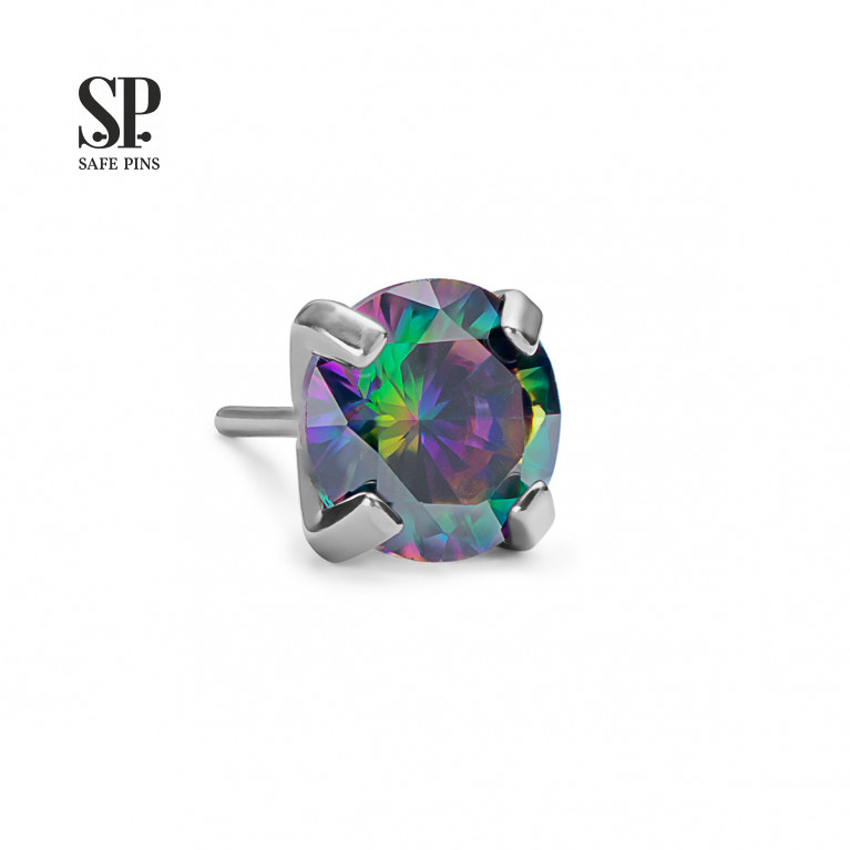 Prong top (Threadless) with CZ crystals