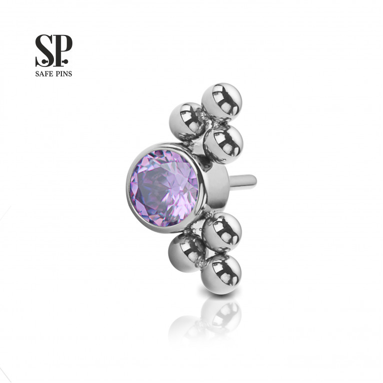 Threadless Crystal Disc 3 mm with bubbles