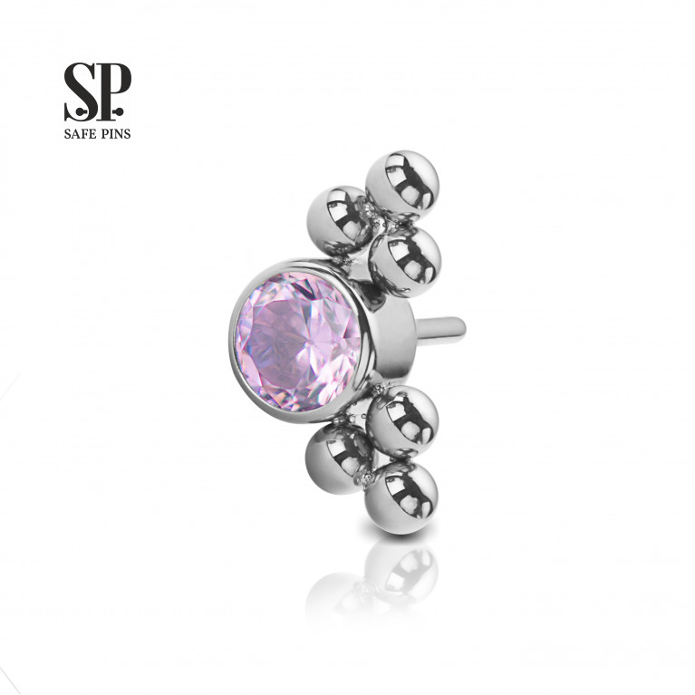 Threadless Crystal Disc 3 mm with bubbles