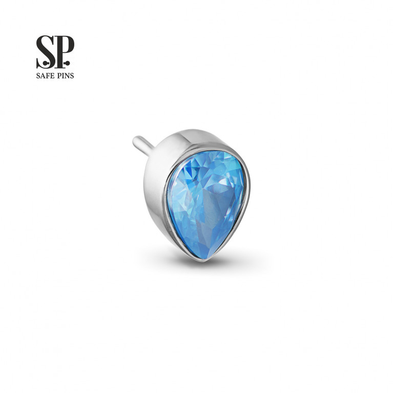 Drop top (Threadless) with CZ crystal