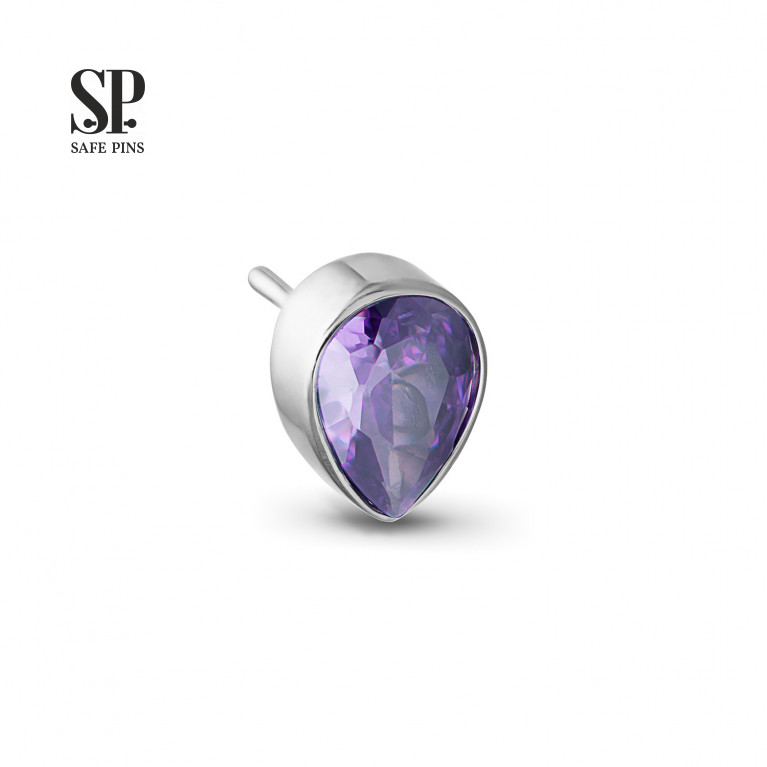 Drop top (Threadless) with CZ crystal