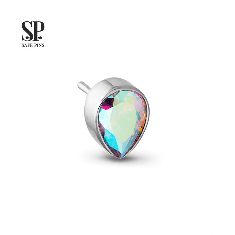 Drop top (Threadless) with CZ crystal