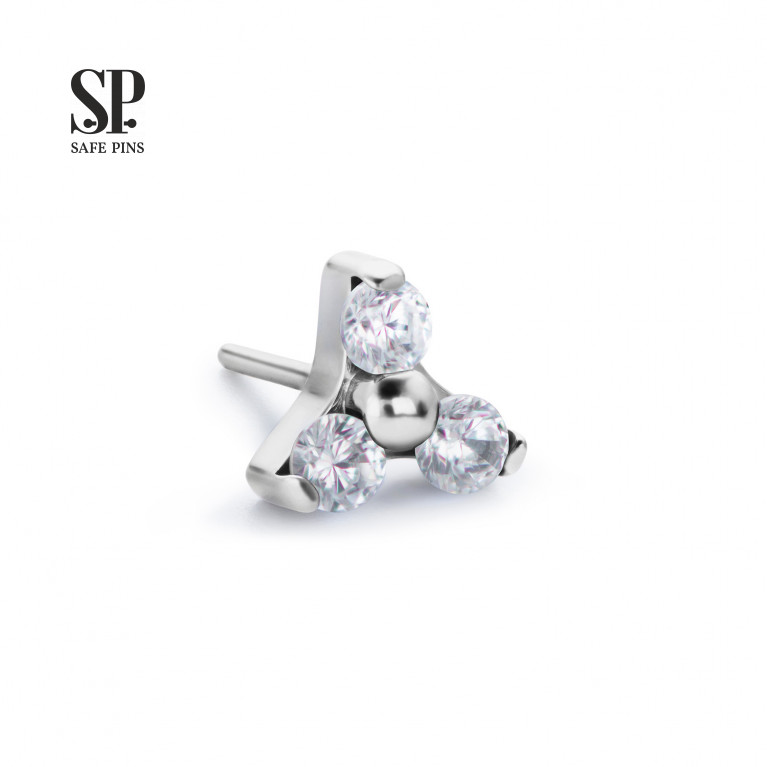 Trinity top (Threadless) with CZ crystals