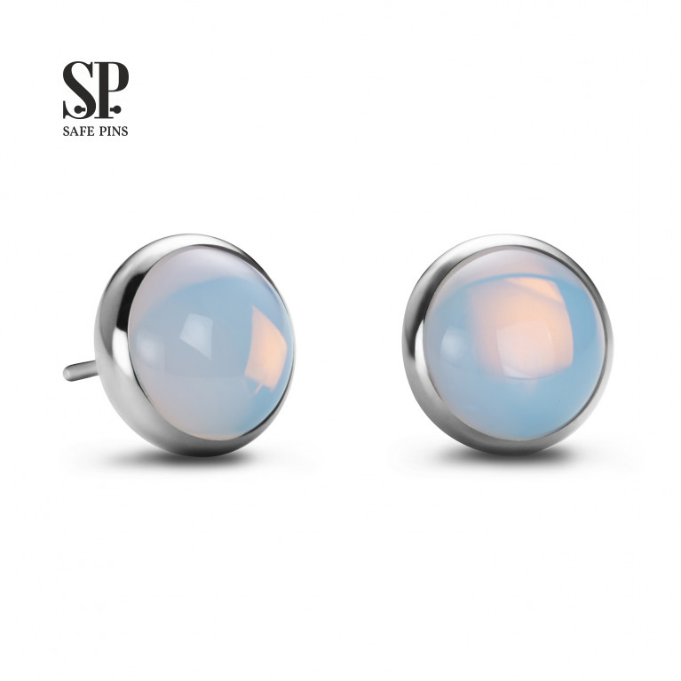 Flat Gem (Threadless) with Opalite Stone