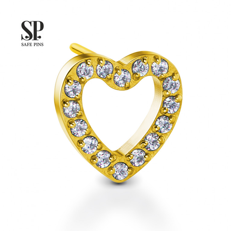 Heart top (Threadless) with Clear CZ