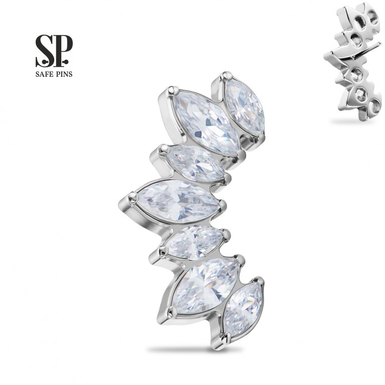 Threadless Great Marquise Cluster with Clear CZ