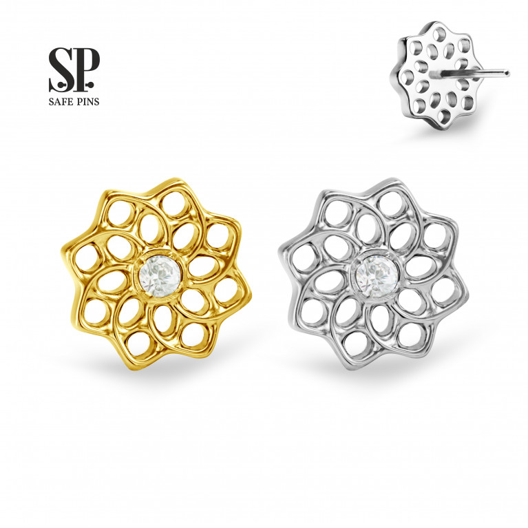 Mandala top (Threadless) with Clear CZ