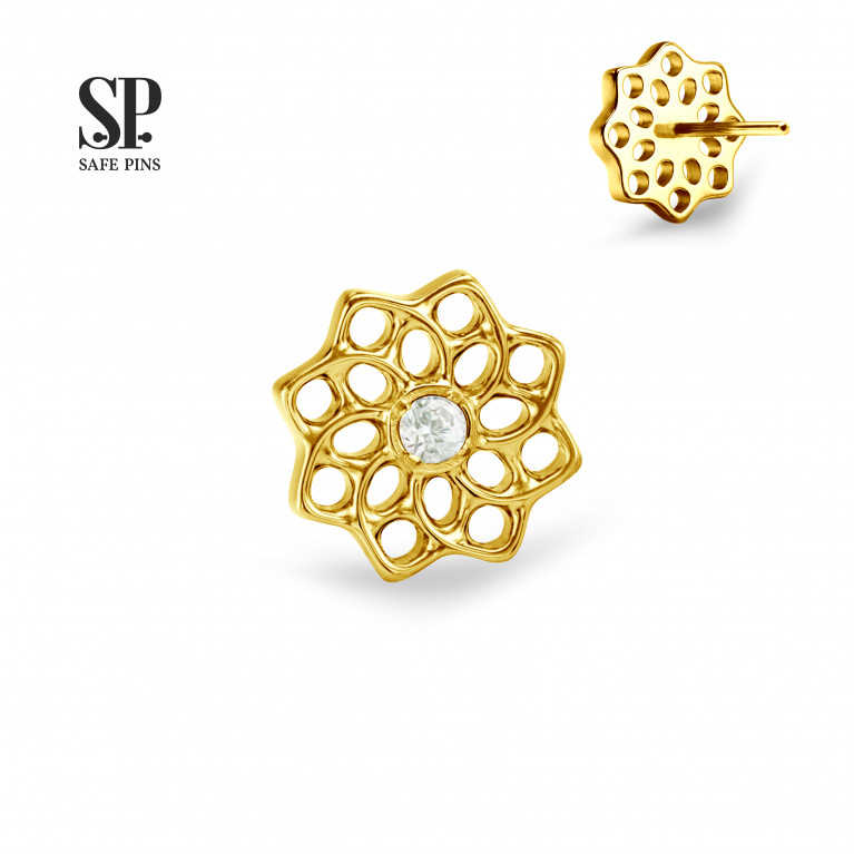 Mandala top (Threadless) with Clear CZ