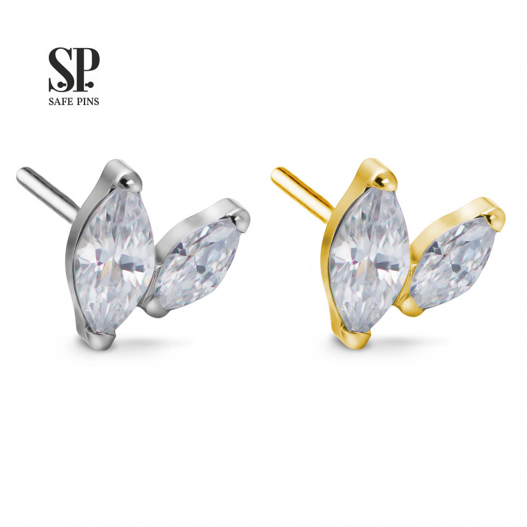 Threadless Sprig Small with Clear CZ