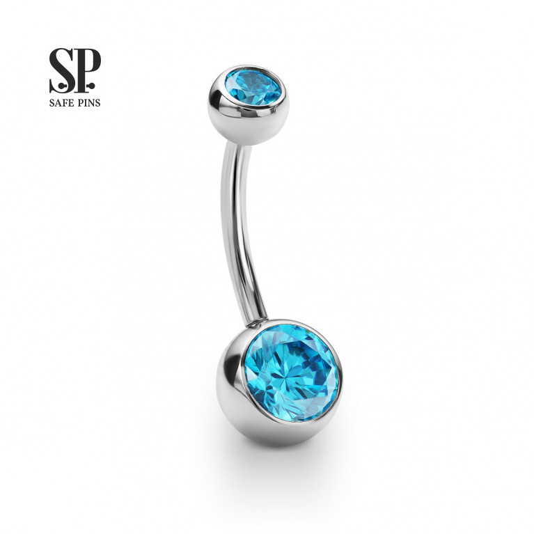 Internal double banana with CZ ball 5/8 mm (HP)