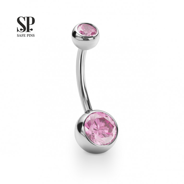 Internal double banana with CZ ball 5/8 mm (HP)