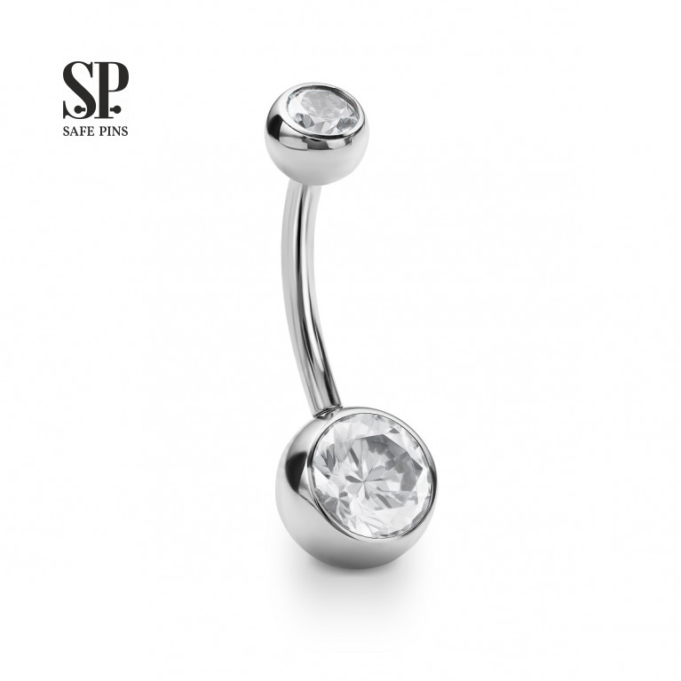 Internal double banana with CZ ball 5/8 mm (HP)