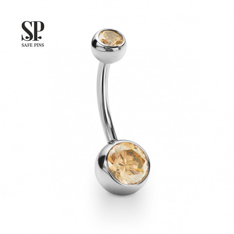 Internal double banana with CZ ball 5/8 mm (HP)