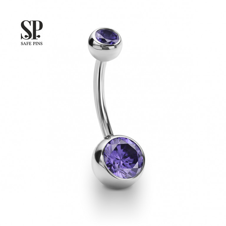 Internal double banana with CZ ball 5/8 mm (HP)