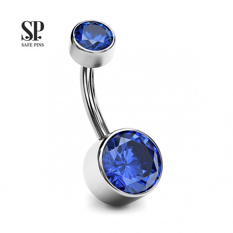 Internal Double Banana with Crystal CZ disc 5/8 mm (HP)