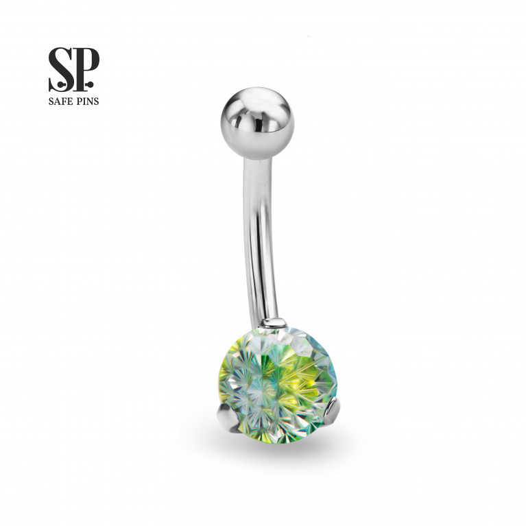 Internal double banana Prong with Clear CZ (HP)