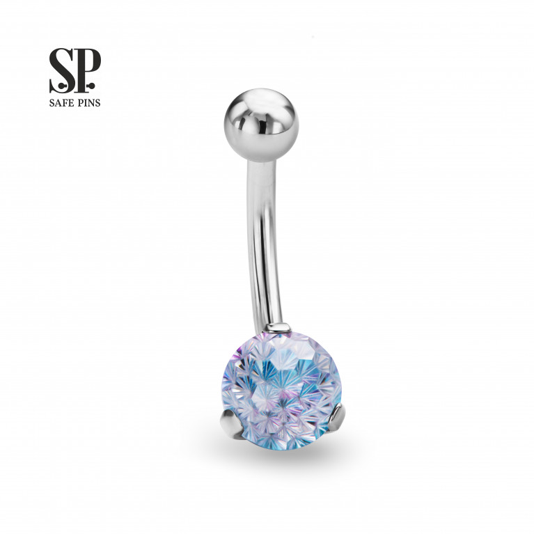 Internal double banana Prong with Clear CZ (HP)