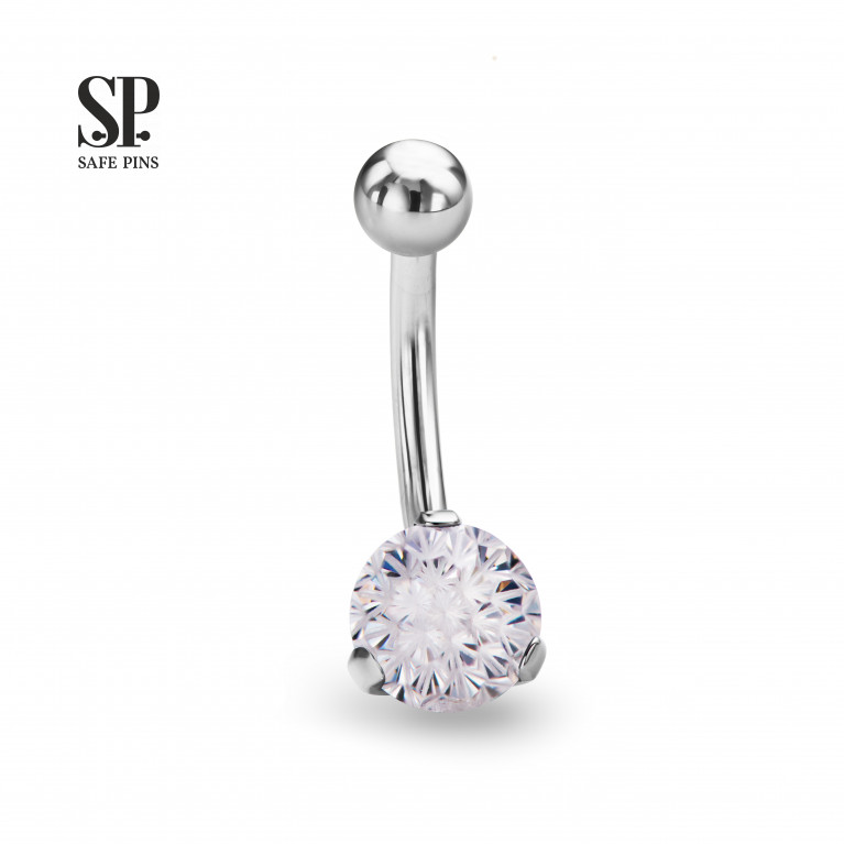 Internal double banana Prong with Clear CZ (HP)