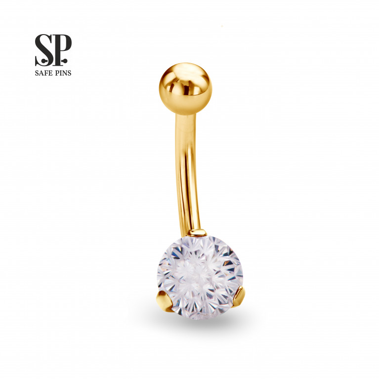 Internal double banana Prong with Clear CZ (HP)