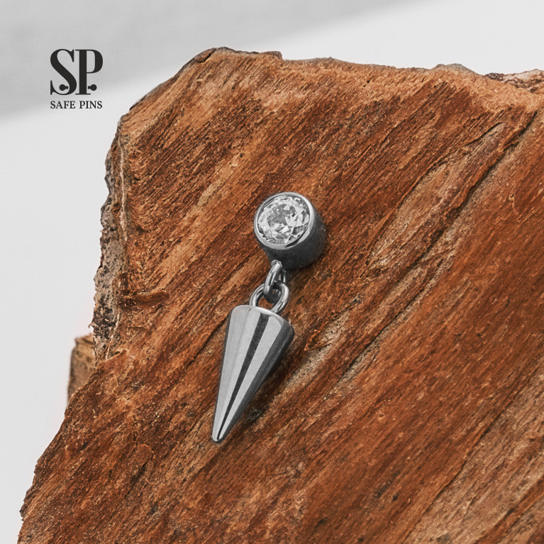 Dangle top with Clear CZ (Cone)