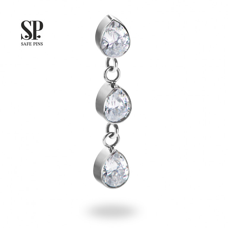 Triple Drop Dangle top with Clear CZ