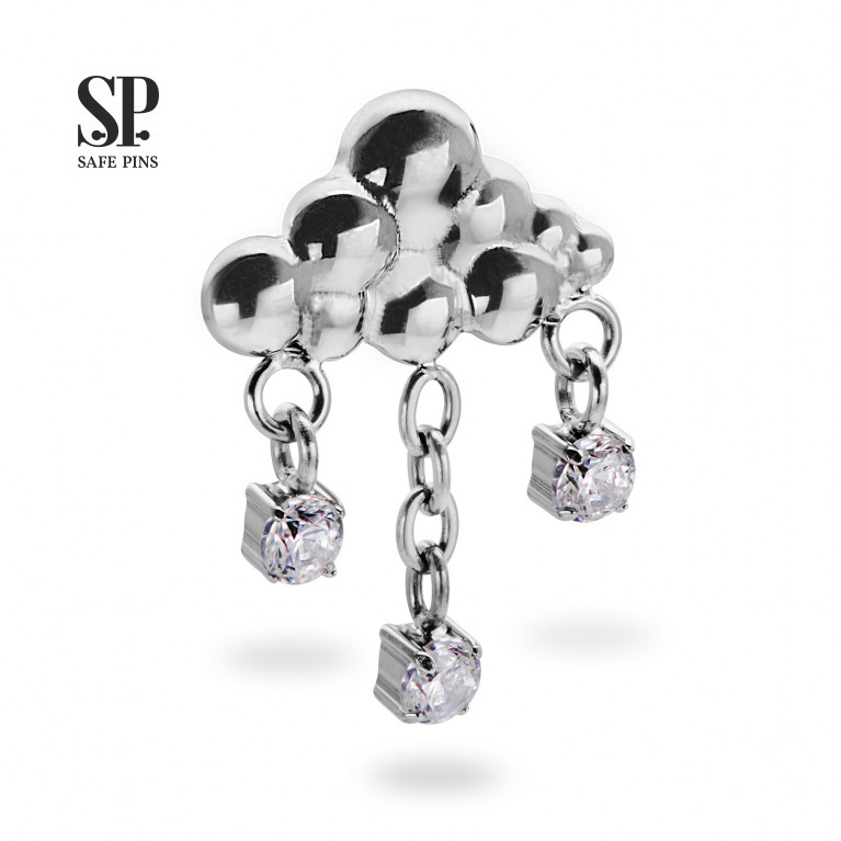 Cloud Dangle top with Clear CZ