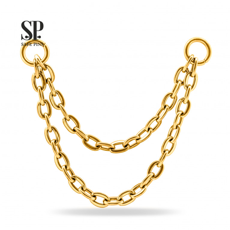 Titanium Double Chain (Gold PVD)