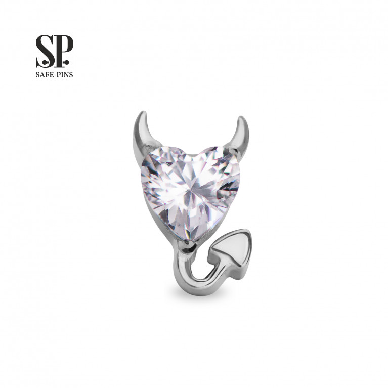 Devil Heart top with Clear CZ