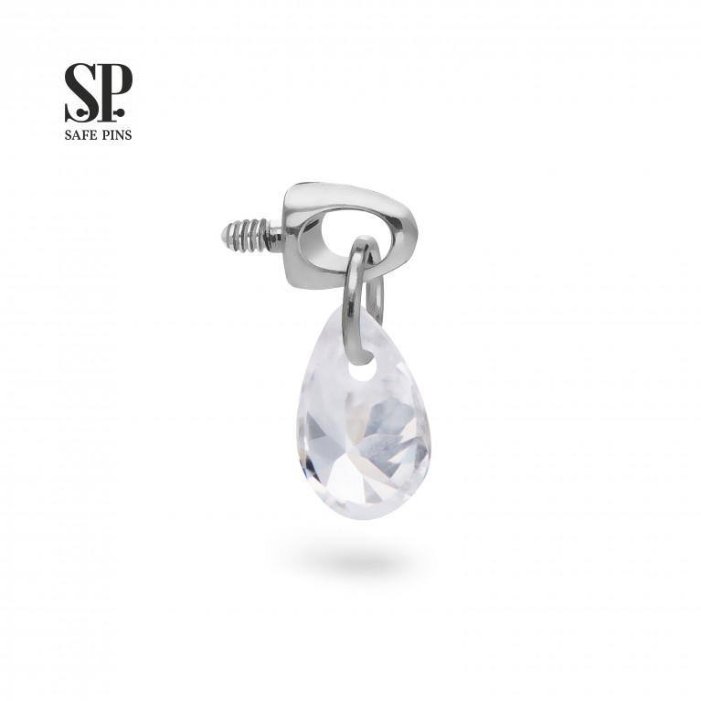 Crystal Drop Dangle Top with Clear CZ