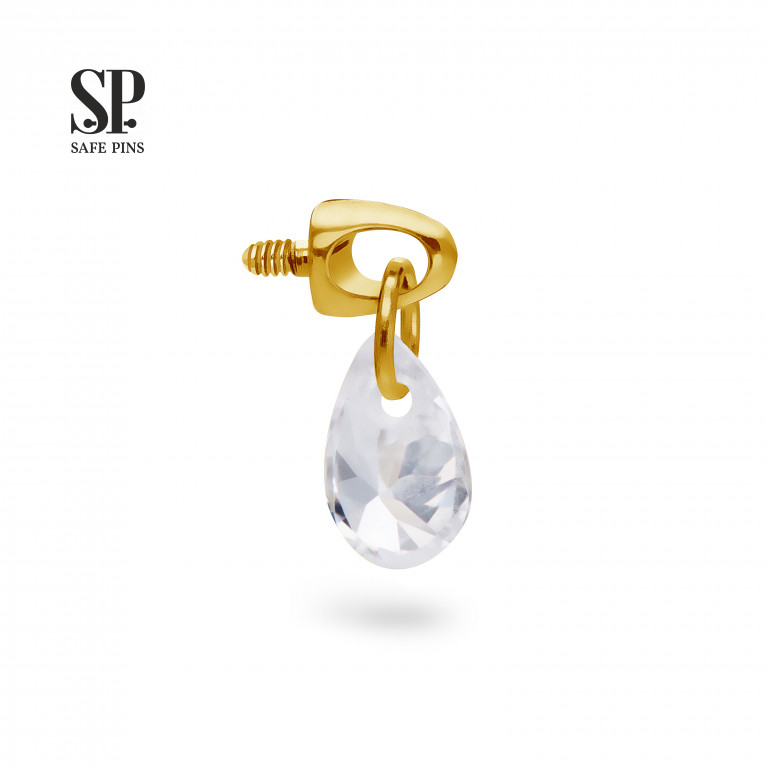 Crystal Drop Dangle Top with Clear CZ