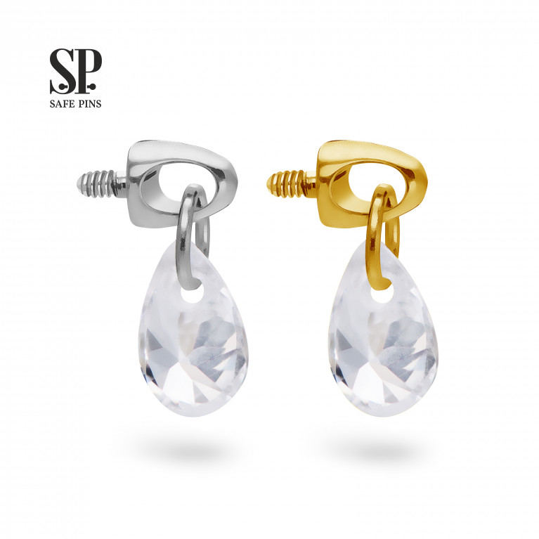 Crystal Drop Dangle Top with Clear CZ