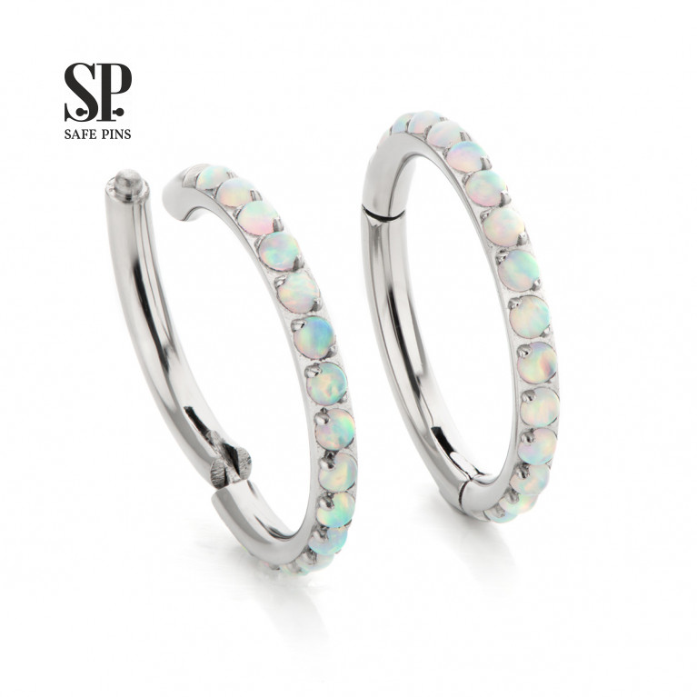 Hinged Segment Сlicker with white opals (OP17)