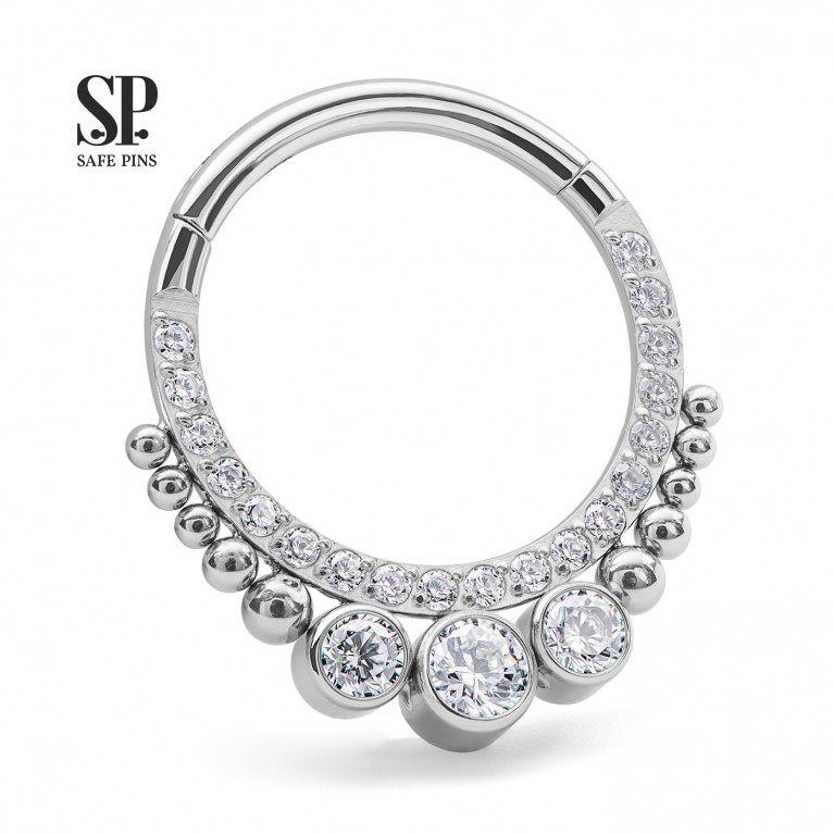 Hinged Segment Сlicker Amazing Bubbles with Clear CZ