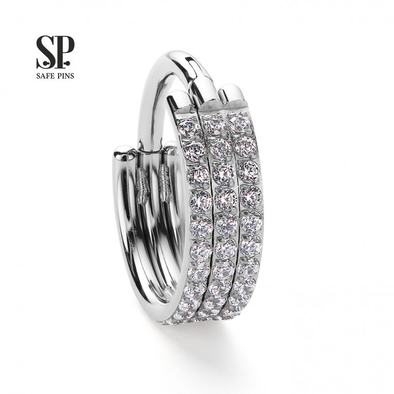 Hinged Segment Сlicker 3 layers with Clear CZ