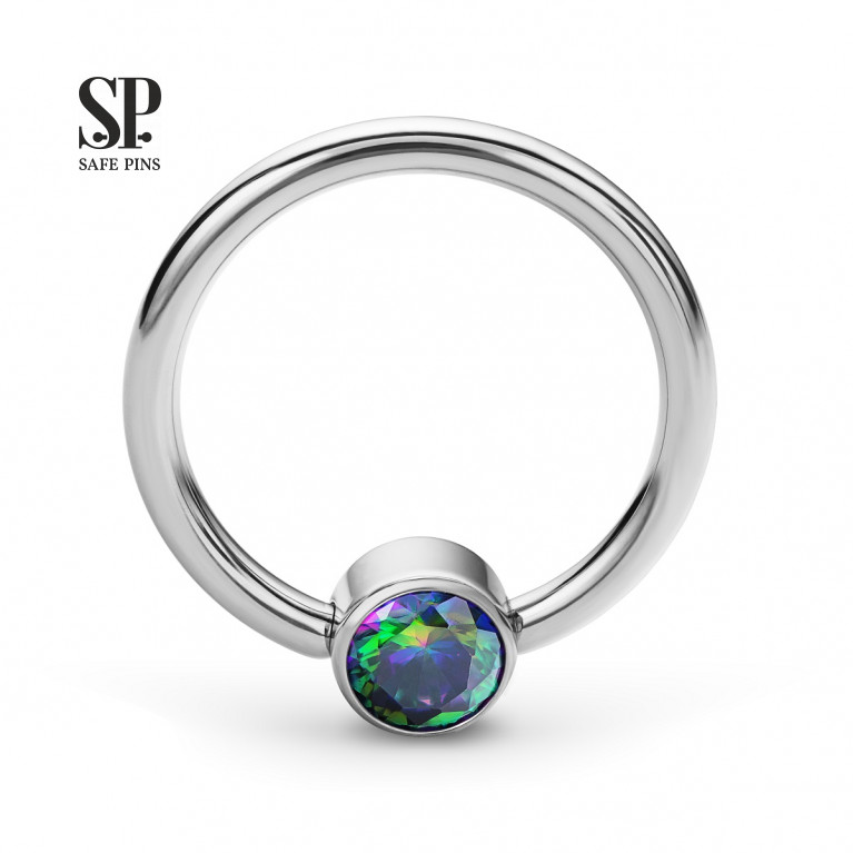 BCR ring with crystal CZ disc