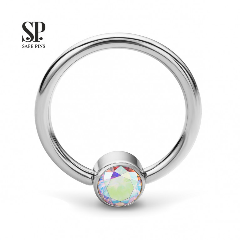 BCR ring with crystal CZ disc