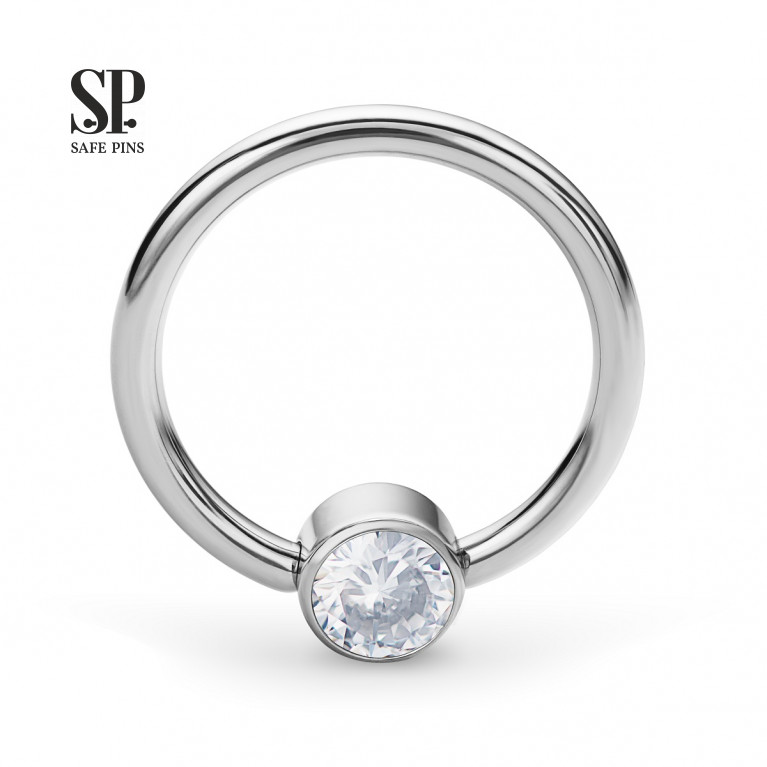 BCR ring with crystal CZ disc