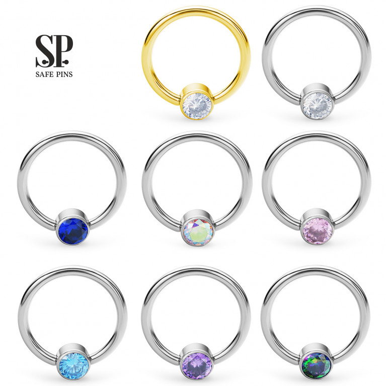 BCR ring with crystal CZ disc