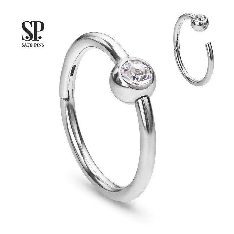 Hinged Segment Сlicker Ball with Swarovski Crystal