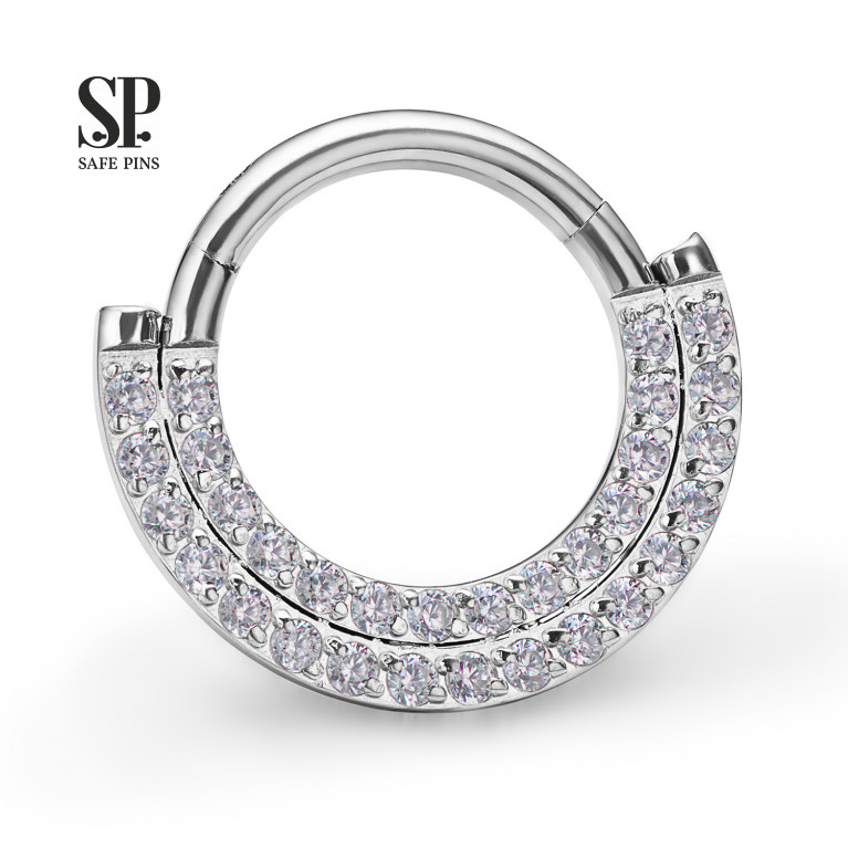 Hinged Segment Сlicker Dual with Clear CZ