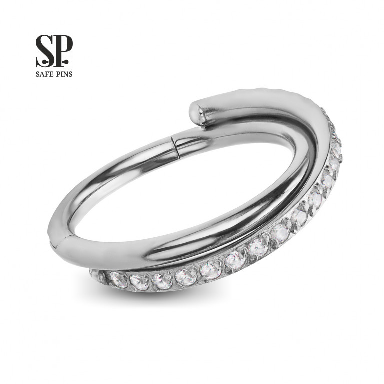 Hinged Segment Сlicker Twisted with Clear CZ