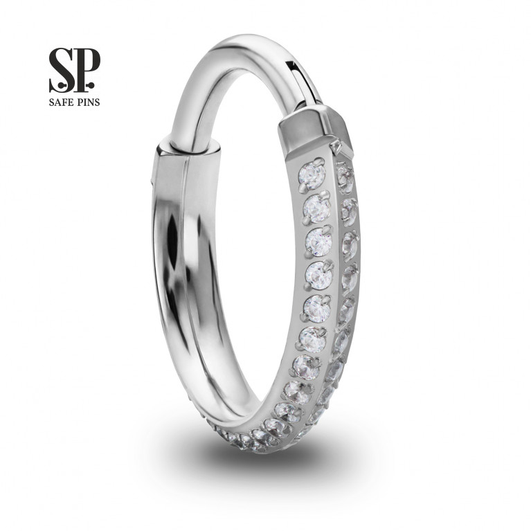 Hinged Segment Сlicker Twin Side with Clear CZ