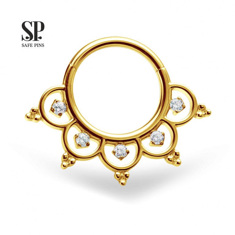 Hinged Segment Сlicker Filigree with Clear CZ