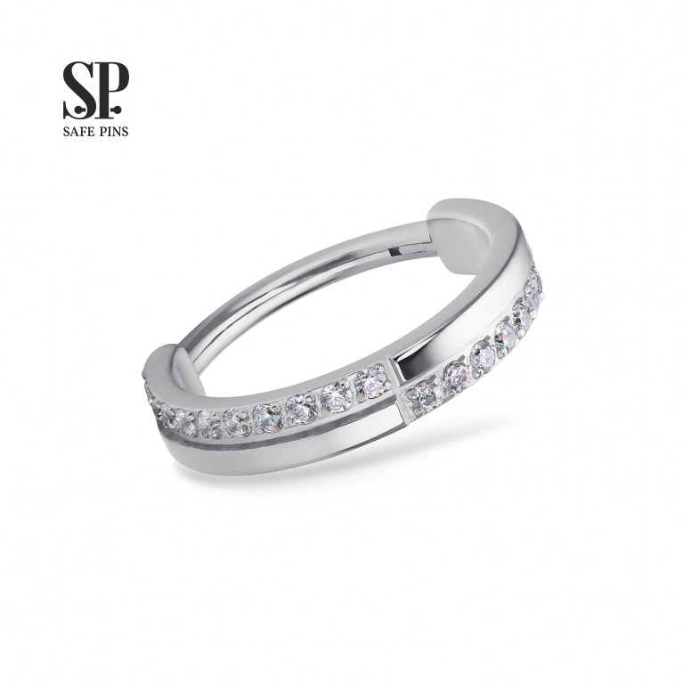 Hinged Segment Сlicker Streak with Clear CZ