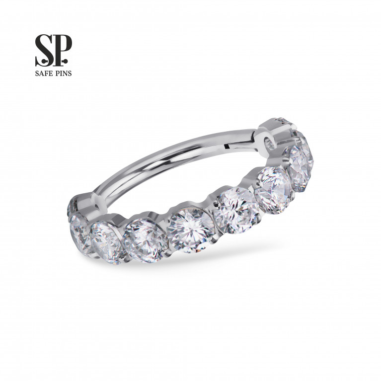 Hinged Segment Сlicker Pave with Clear CZ