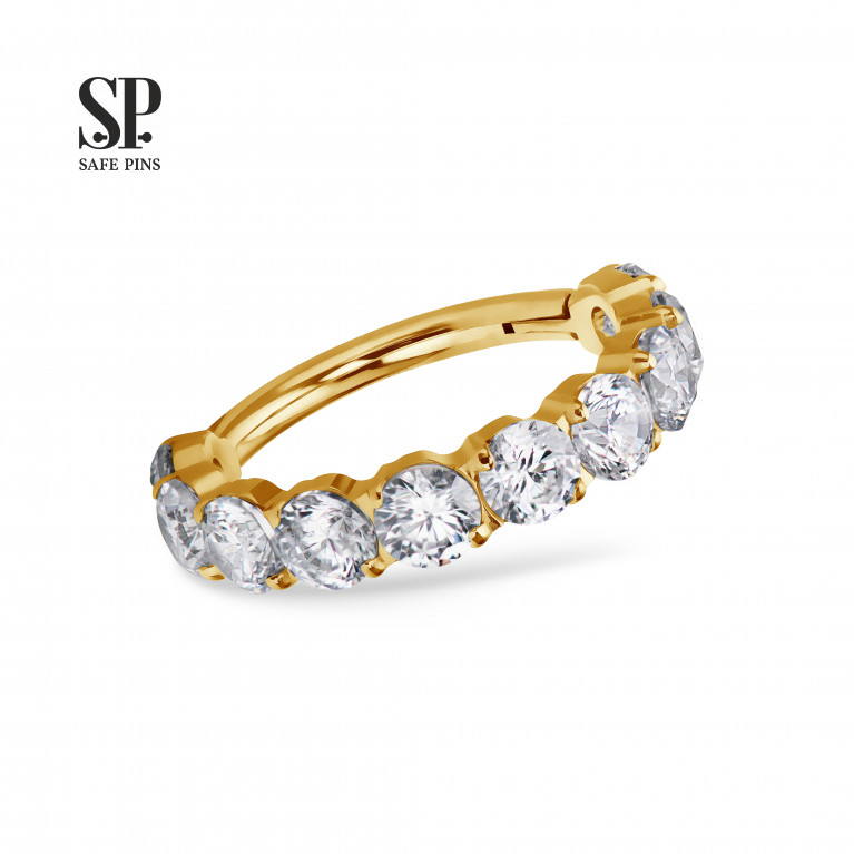 Hinged Segment Сlicker Pave with Clear CZ