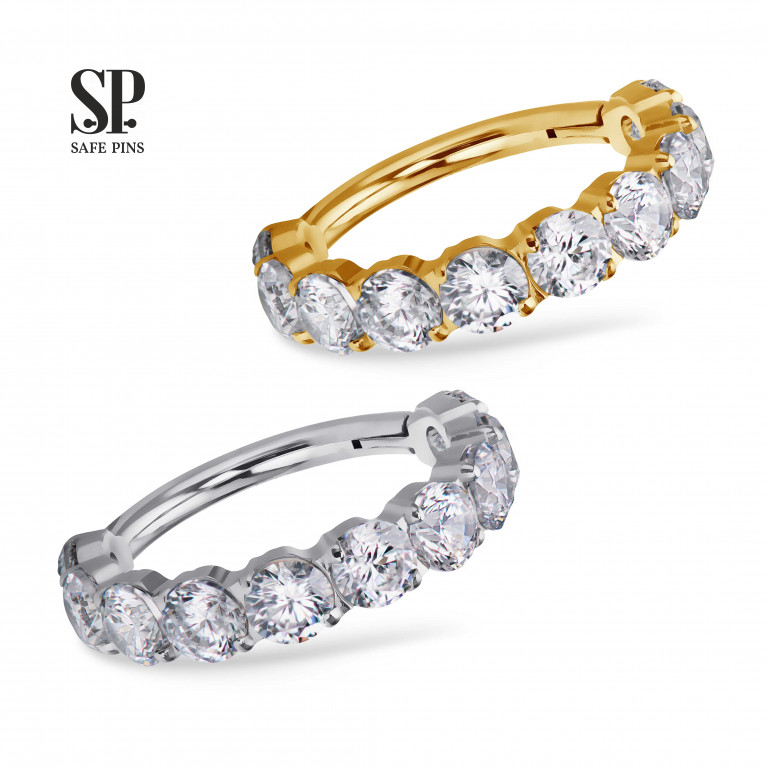 Hinged Segment Сlicker Pave with Clear CZ