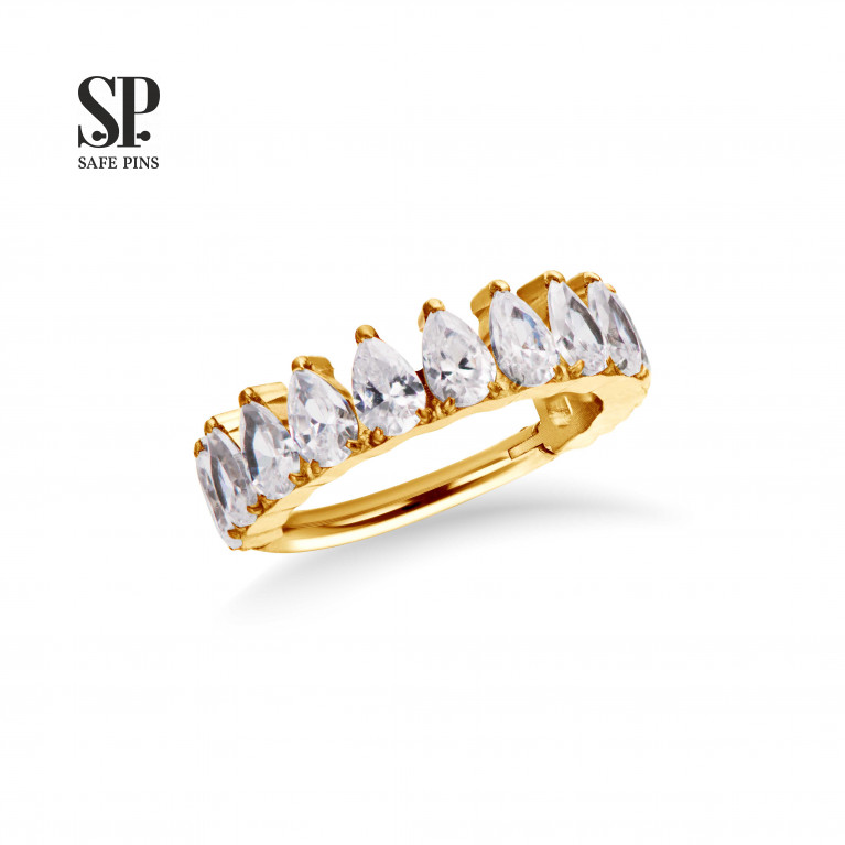 Hinged Segment Сlicker Marquise Row with Clear CZ