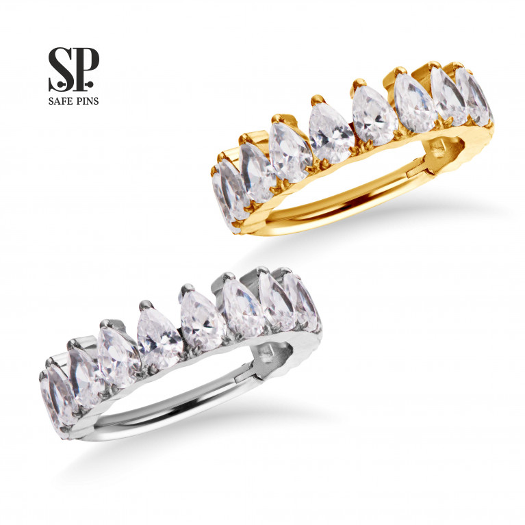 Hinged Segment Сlicker Marquise Row with Clear CZ